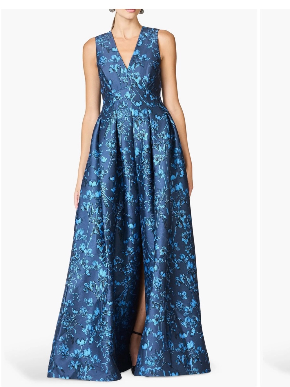 NWT Sachin + Babi Brooke Floral Sleeveless Empire Waist Mikado Gown